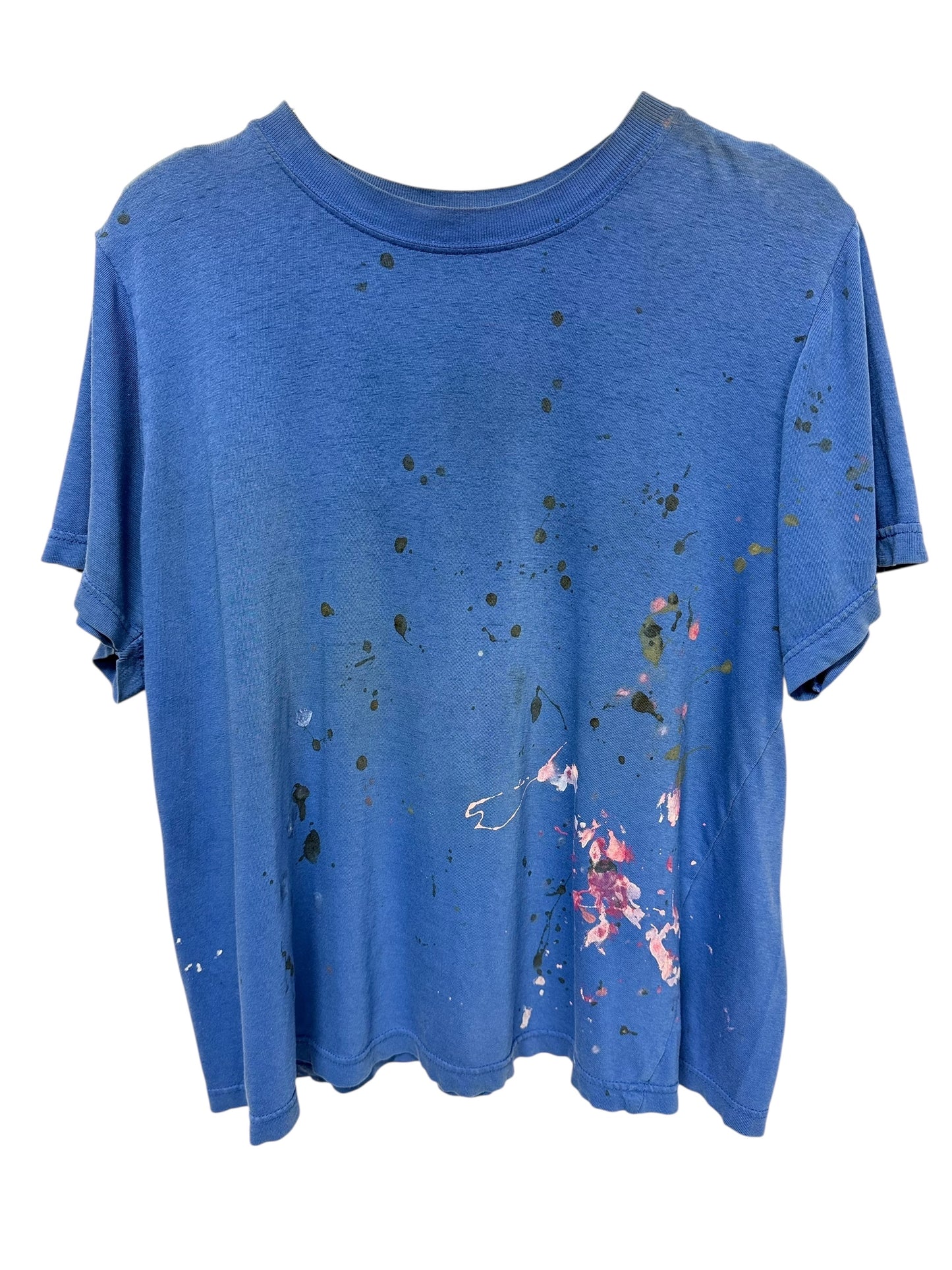 Blue Distressed Painted Tee