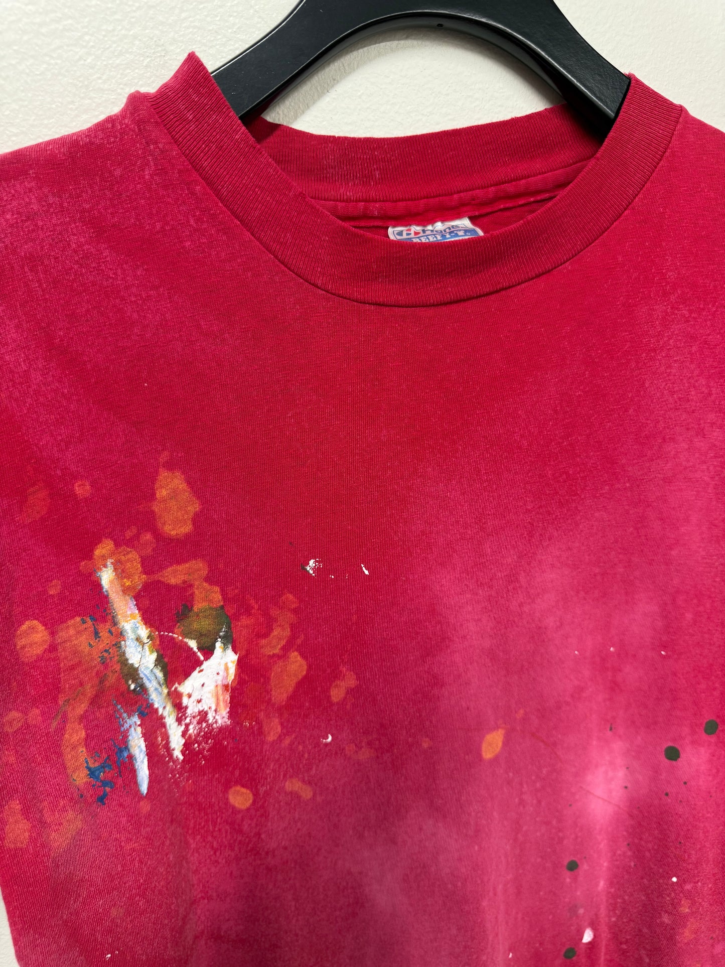 Red Painted Distressed Tee