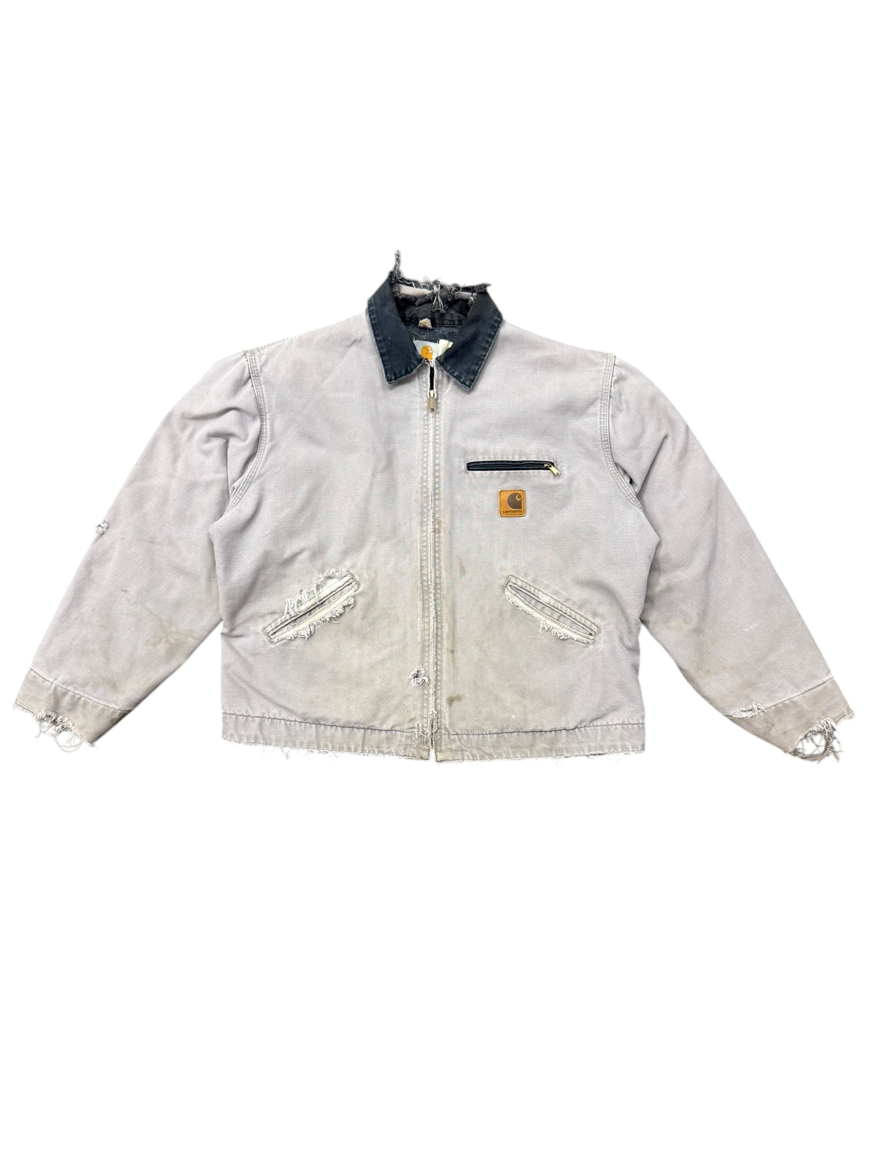 Grey Distressed Carhartt Detroit Jacket – Curated By Julz