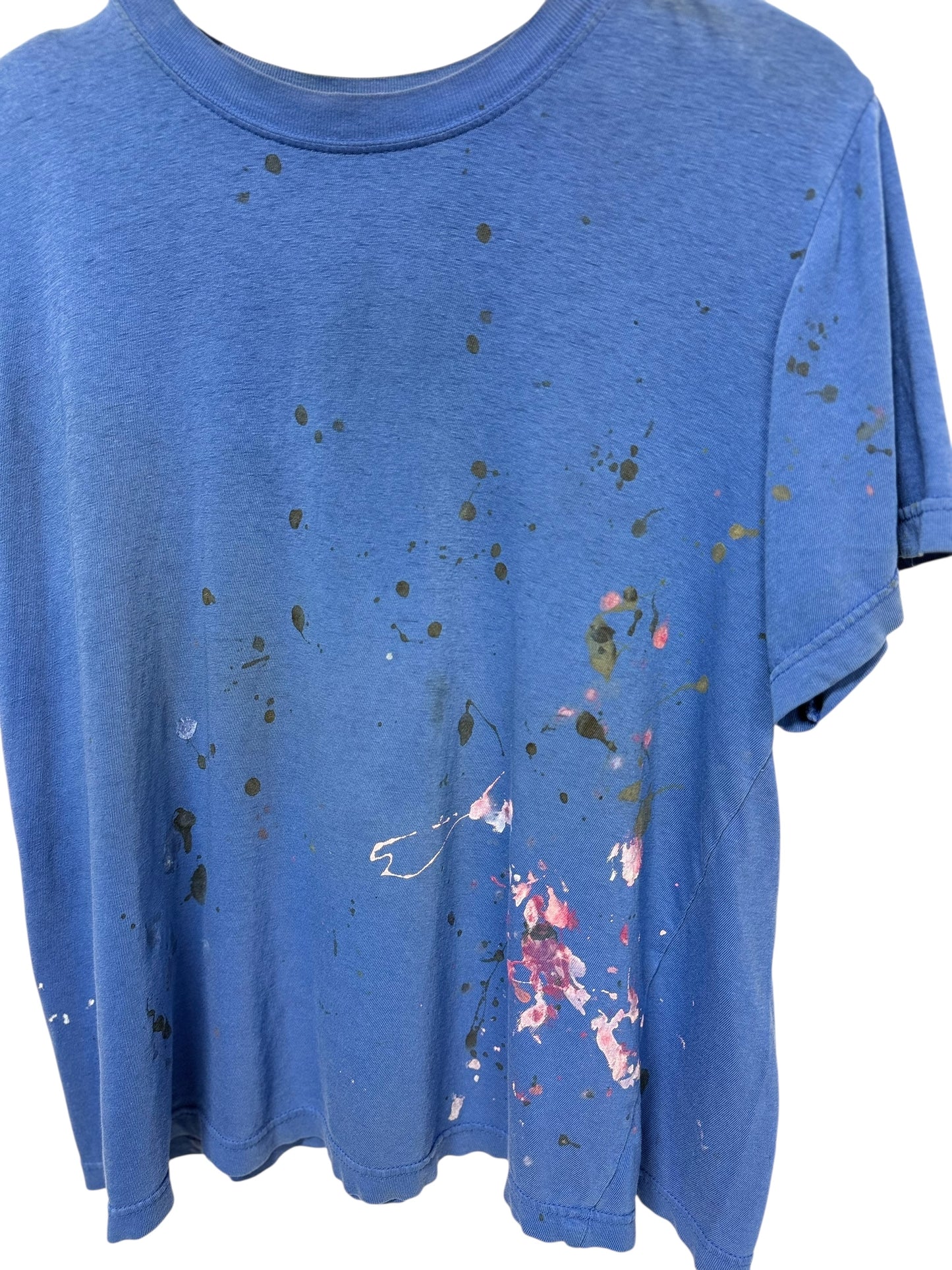 Blue Distressed Painted Tee
