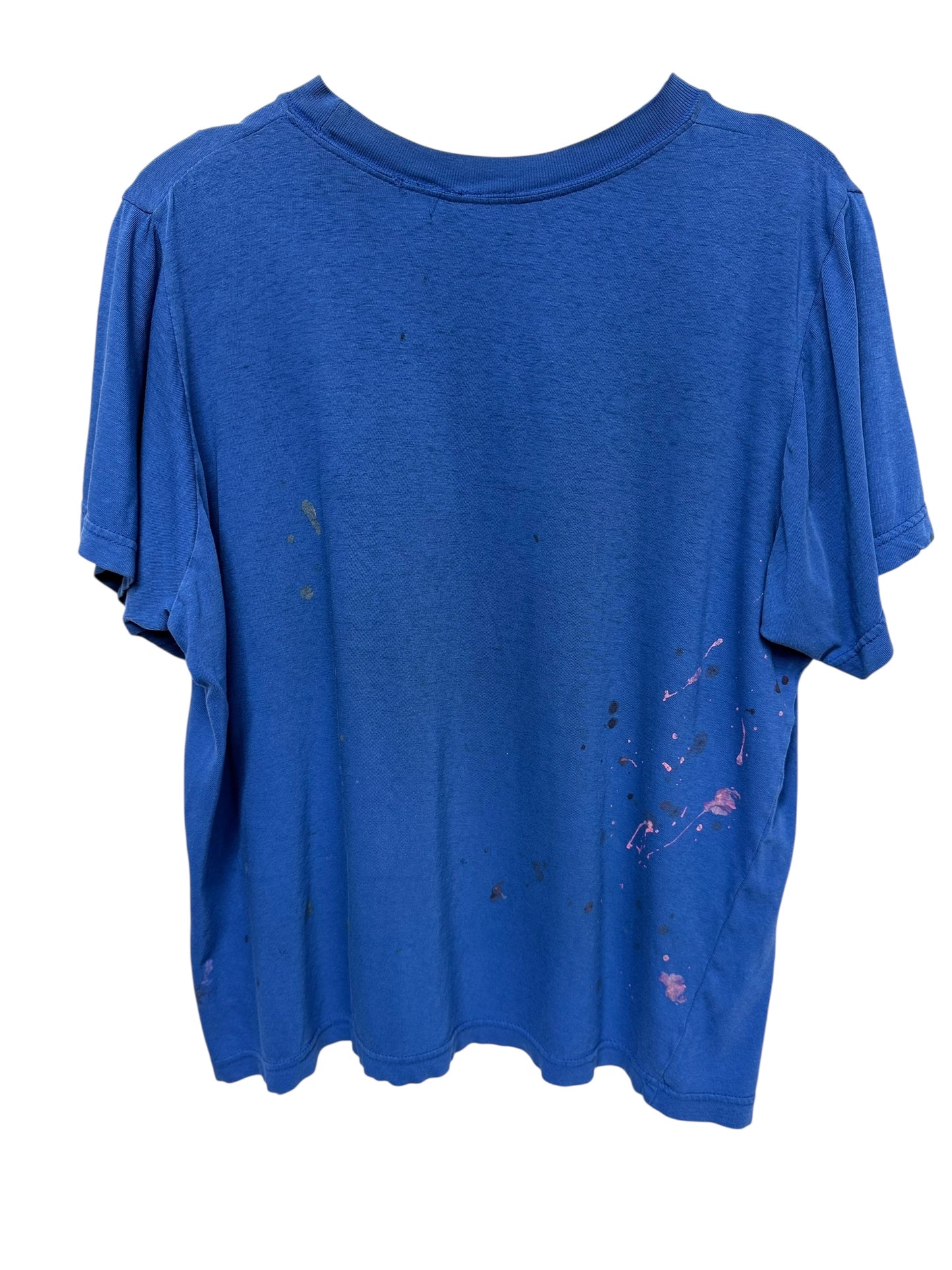 Blue Distressed Painted Tee