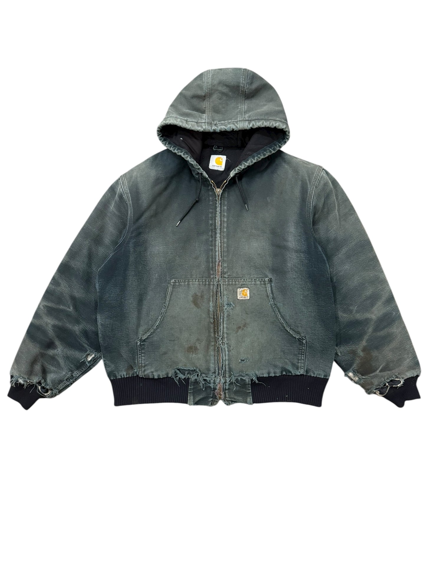 Thrashed Carhartt Hooded Jacket Blk