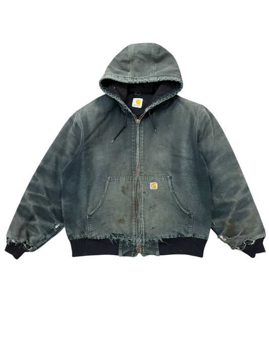 Thrashed Carhartt Hooded Jacket Blk