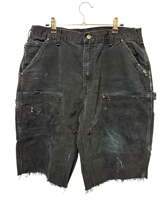 Black Cutoff Double Knee Shorts