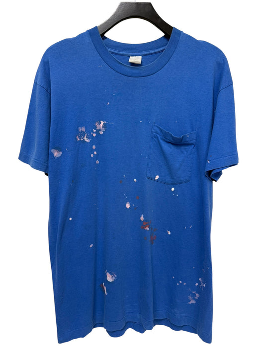 Blue Painted Pocket Tee