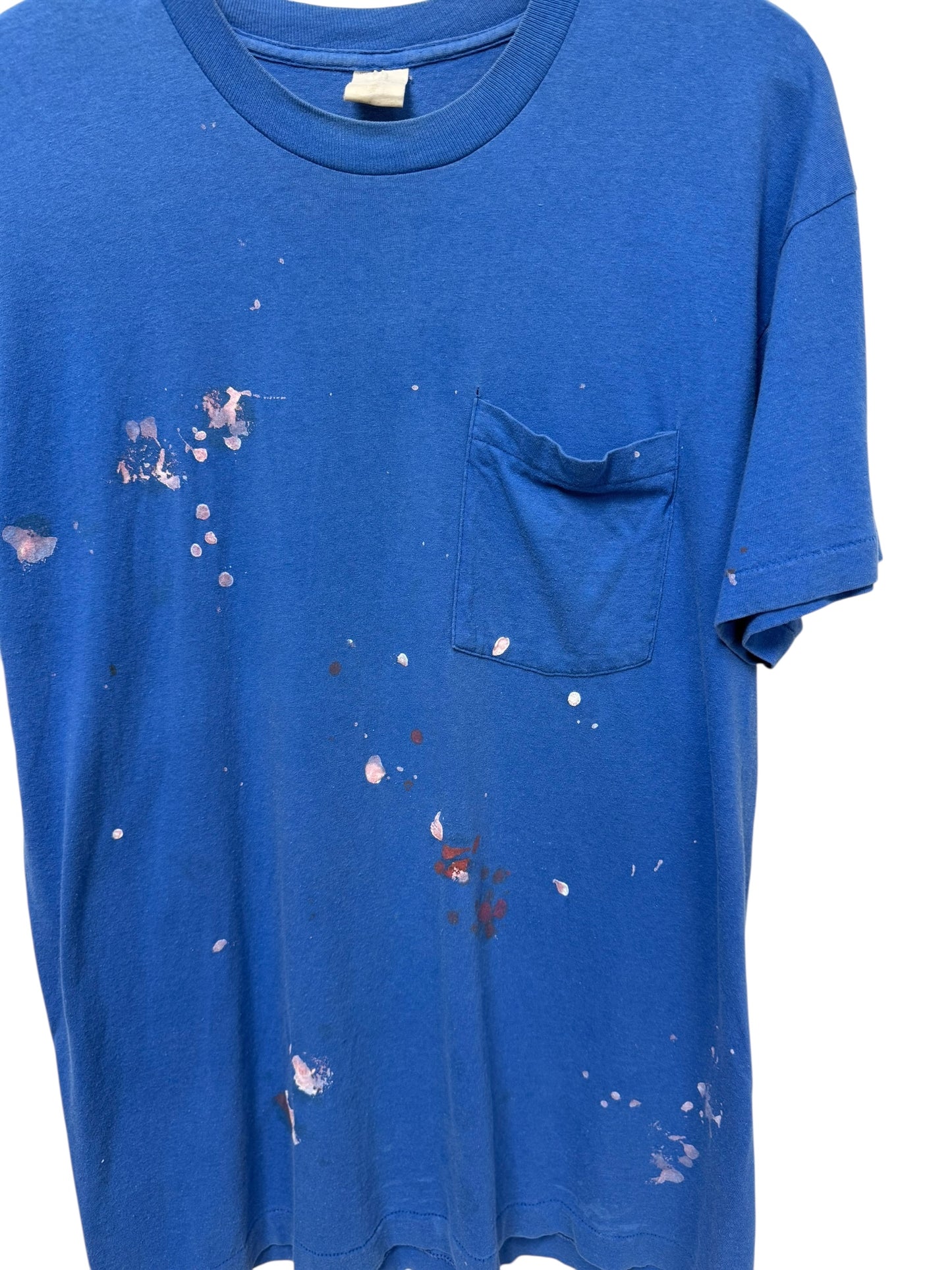Blue Painted Pocket Tee