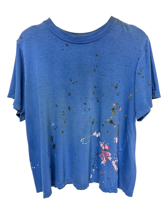 Blue Distressed Painted Tee