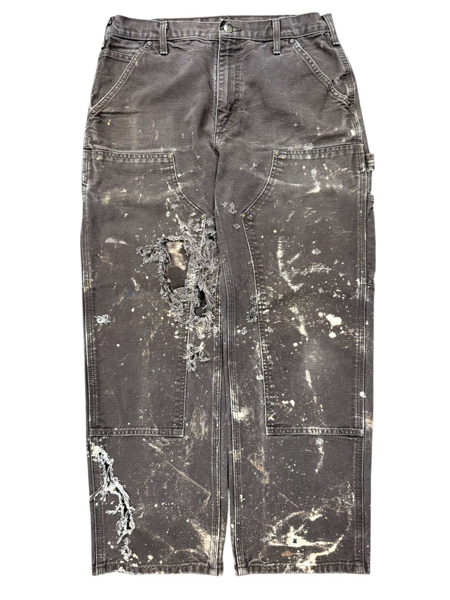 Distressed & Bleached Brown Carhartt Double Knees