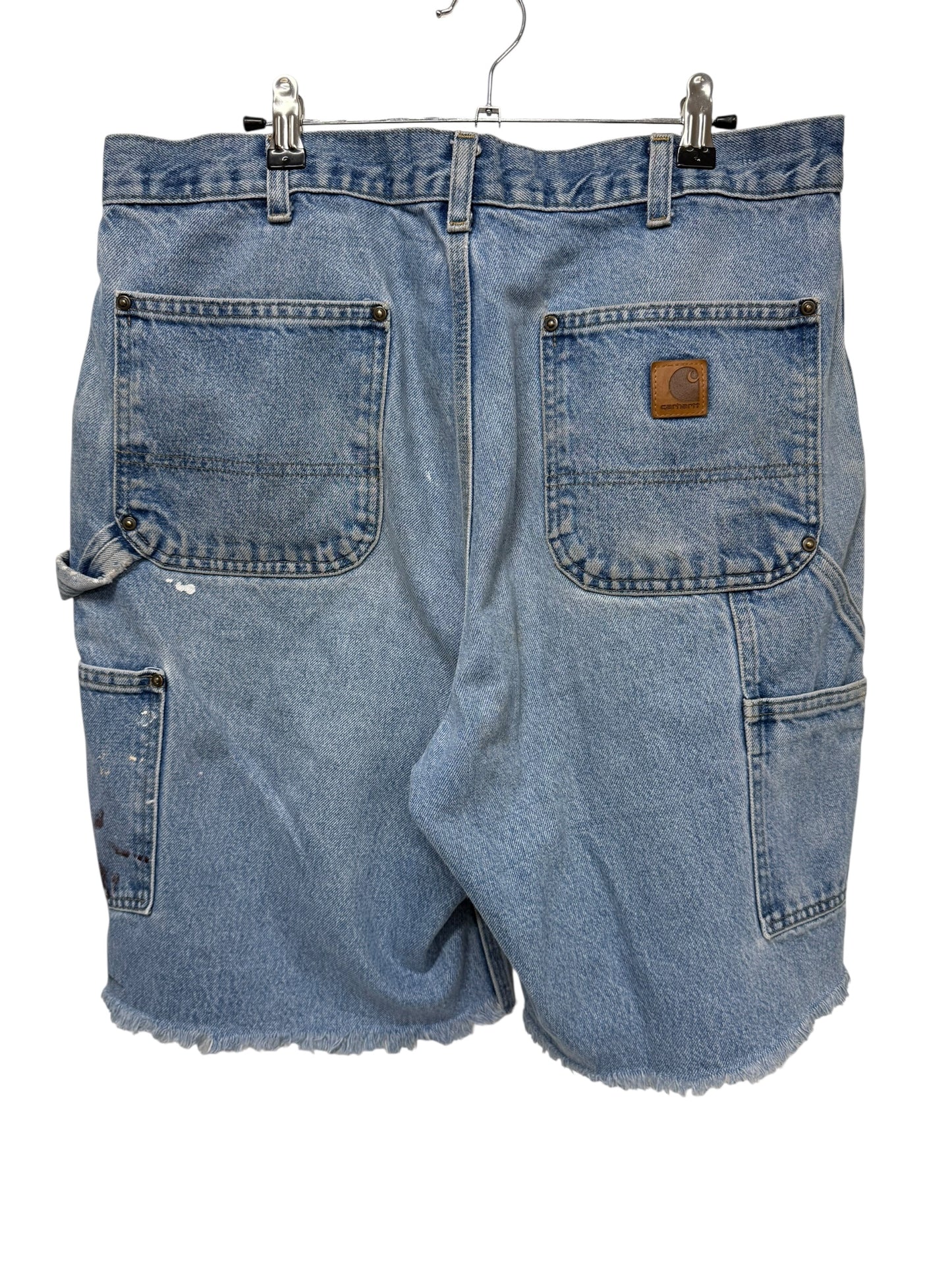 Light Wash Cutoff Double Knee