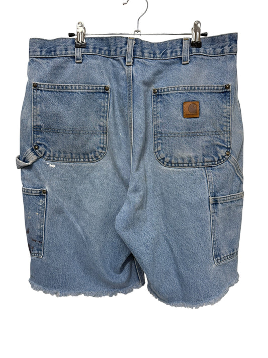 Light Wash Cutoff Double Knee