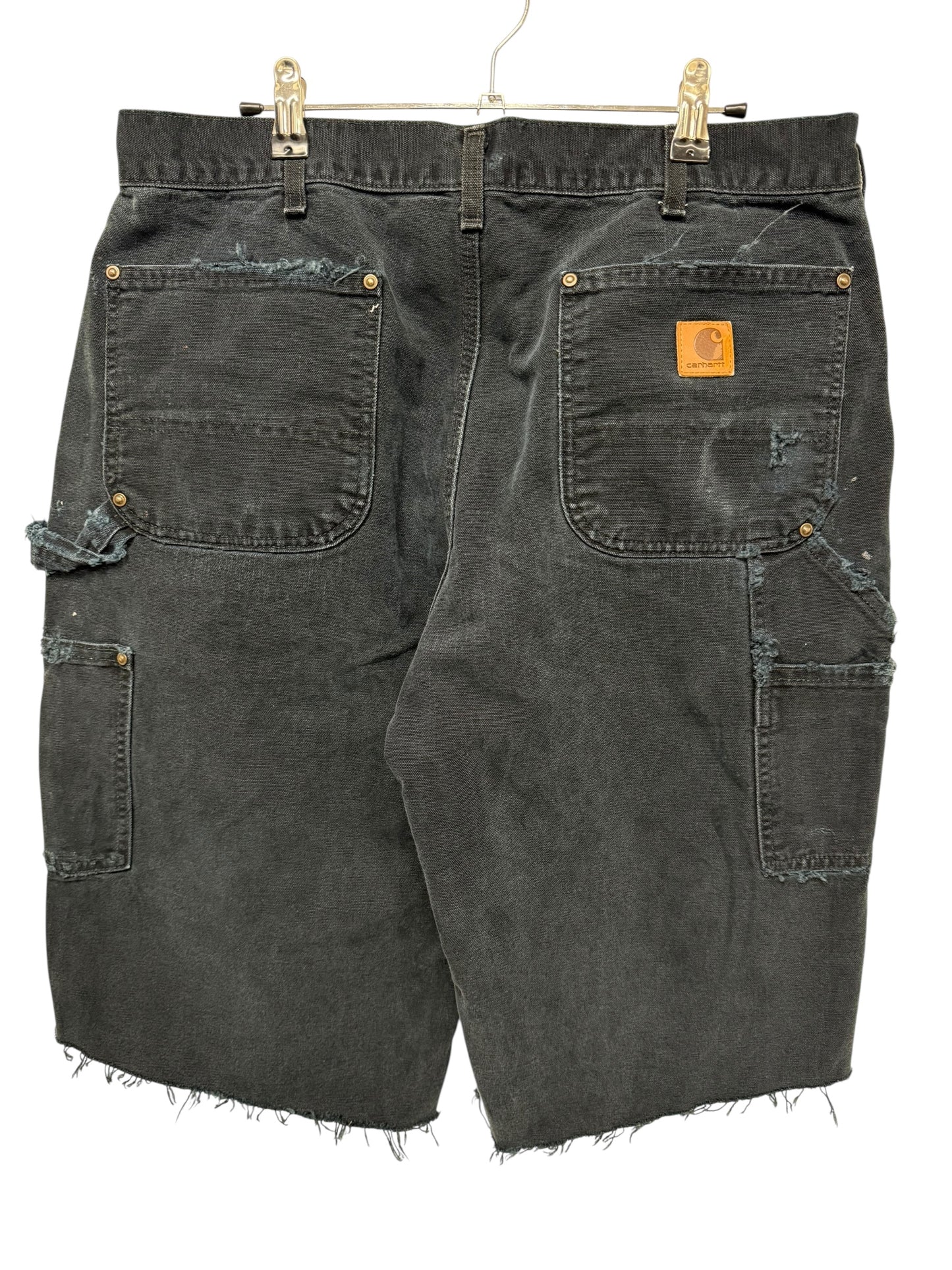 Black Cutoff Double Knee Shorts