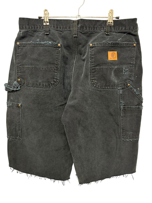 Black Cutoff Double Knee Shorts