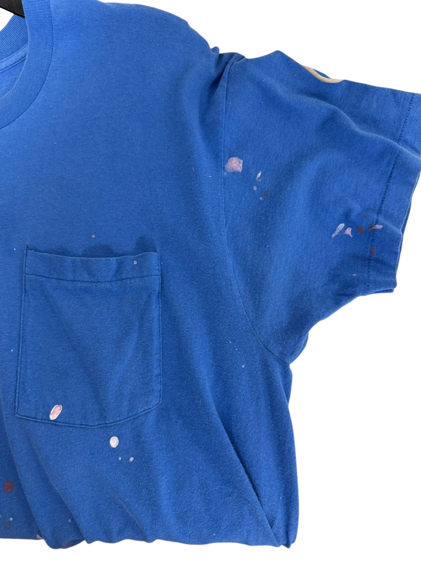Blue Painted Pocket Tee