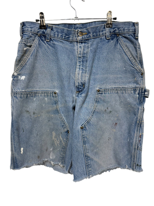 Light Wash Cutoff Double Knee
