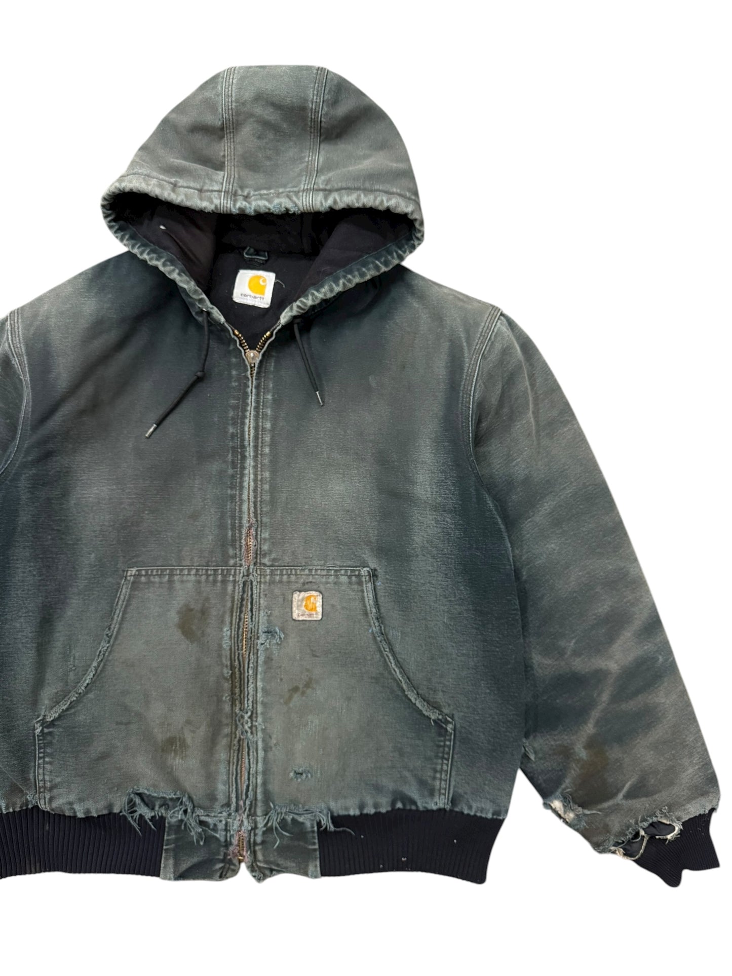 Thrashed Carhartt Hooded Jacket Blk