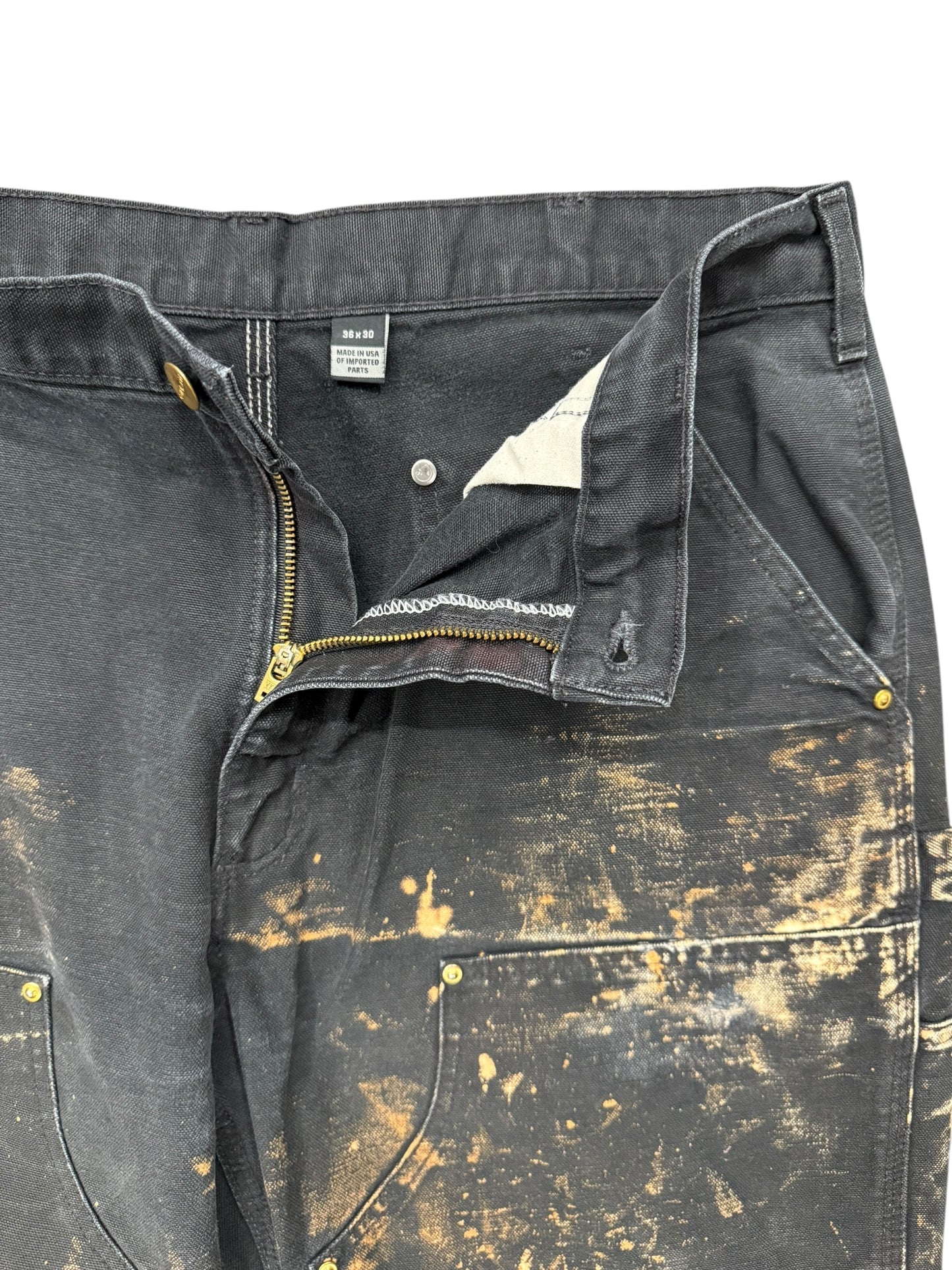 Blk Bleached Carhartt Double Knee
