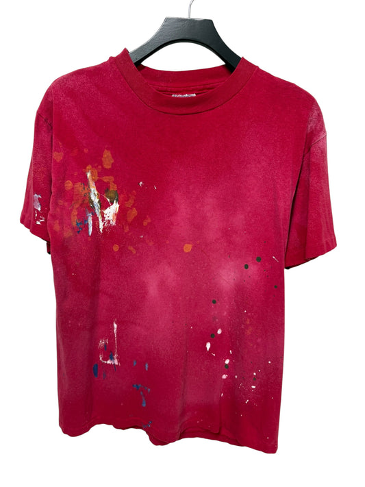 Red Painted Distressed Tee